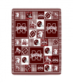 University of Mississippi State Bulldogs Sherpa Fleece Blanket Gifts for Football Fans 001