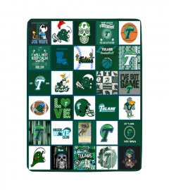 Tulane Green Wave Sherpa Fleece Blanket Gifts for NCAA Fans 001