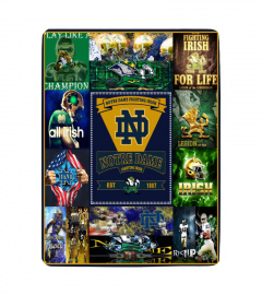 University of Notre Dame Fighting Irish Sherpa Fleece Blanket Gifts for NCAA Fans 001