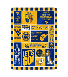 West Virginia Mountaineers Sherpa Fleece Blanket Gifts for NCAA Fans 001