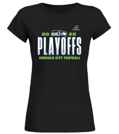 NFL Seahawks Shop - Women's Fanatics Brand Black 2022 Seattle Seahawks NFL Playoffs T Shirt Our Time
