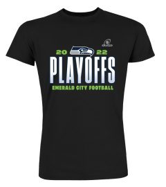 NFL Seahawks Shop - Women's Fanatics Brand Black 2022 Seattle Seahawks NFL Playoffs T Shirt Our Time