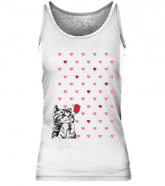 Cat lover gifts pink red hearts valentine's day
