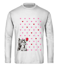 Cat lover gifts pink red hearts valentine's day