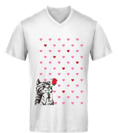 Cat lover gifts pink red hearts valentine's day