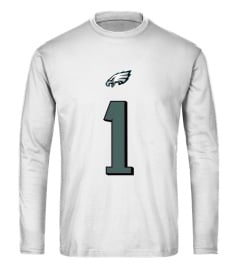 Philadelphia Eagles Jalen Hurts White Player Name And Number T-Shirt