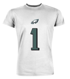 Philadelphia Eagles Jalen Hurts White Player Name And Number T-Shirt