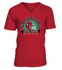 UGA Championship Merch - College Football '47 Georgia Bulldogs National Championship Helmet T Shirt Women's Red
