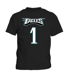 Toddler Philadelphia Eagles Jalen Hurts Black Mainliner Player Name &amp; Number T-Shirt A