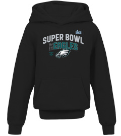 NFL Eagles Shop - Fanatics Brand Black Team Logo Lockup Philadelphia Eagles Super Bowl LVII T Shirt Women's