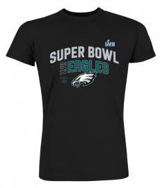 NFL Eagles Shop - Fanatics Brand Black Team Logo Lockup Philadelphia Eagles Super Bowl LVII T Shirt Women's