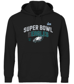 NFL Eagles Shop - Fanatics Brand Black Team Logo Lockup Philadelphia Eagles Super Bowl LVII T Shirt Women's