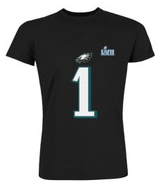 Philadelphia Eagles Jalen Hurts 2023 Black Super Bowl LVII Name And Number T-Shirt