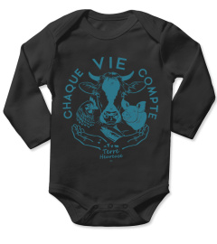 Chaque vie compte - Terre Heureuse - Coton bio - Logo turquoise - Animaux