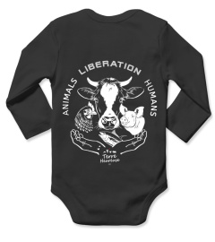 Liberation ANIMALS HUMANS - Impression dos - Terre Heureuse - coton bio