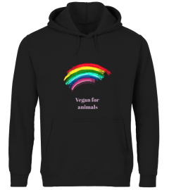 Logo arc-en-ciel - Vegan for animals - COTON BIO