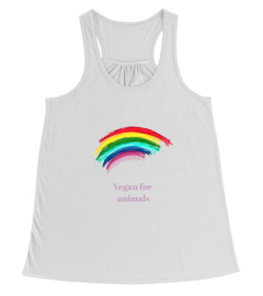 Logo arc-en-ciel - Vegan for animals - COTON BIO