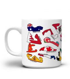 F1 Grand Prix Track With Country Flags Mug, Formula 1 Racing Mug For Friends Birthday Christmas Gift 11oz 15oz