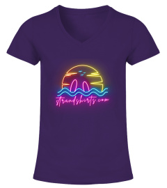 Strandshirt Neon Summer Surfboard mit Rückenlogo