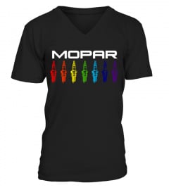 BK. Mopar Pride Rainbow Spark Plug White Logo T-Shirt-