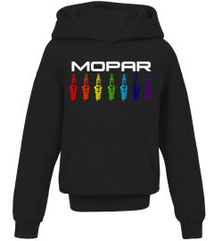 BK. Mopar Pride Rainbow Spark Plug White Logo T-Shirt-