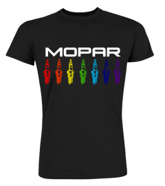 BK. Mopar Pride Rainbow Spark Plug White Logo T-Shirt-