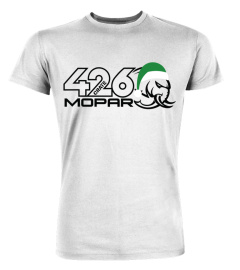 WT. Mopar Holiday Hellephant 426 Santa Hat Green T-Shirt-