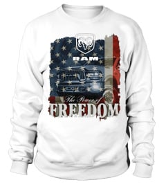 American Flag &amp; Dodge Ram Truck BK. WT
