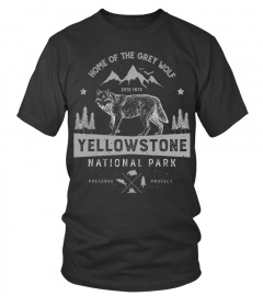 Yellowstone US National Park Wolf Lover Vintage Men Women