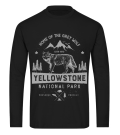 Yellowstone US National Park Wolf Lover Vintage Men Women