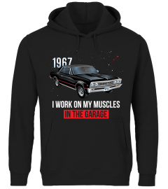 1967 I work on my muscles in the garage