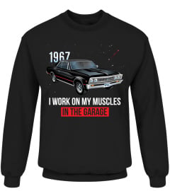 1967 I work on my muscles in the garage