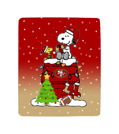 SF Snoopy Christmas Sherpa Fleece Blanket
