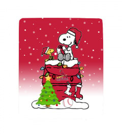 STL Snoopy Christmas Sherpa Fleece Blanket