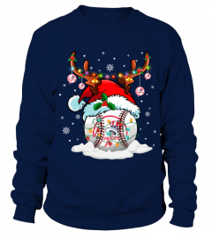 NYYK Santa Hat Reindeer Christmas Sweatshirt