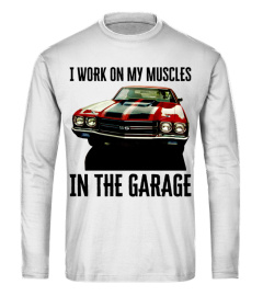 I work on my muscles in the garage