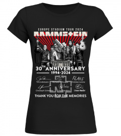 T-shirt imprimé 2 côtés 30Th Anniversary Rammstein Euro Statdium Tour 2024 Shirt