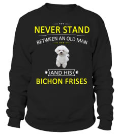 Never stand between an old man and his Bichon Frises