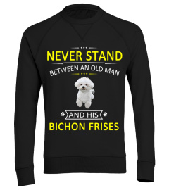 Never stand between an old man and his Bichon Frises