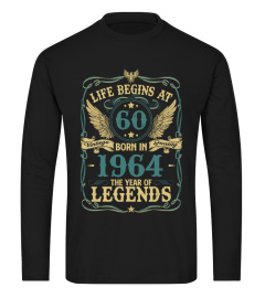 LIFE BEGINS AT 60 BORN IN 1964 THE YEAR OF LEGENDS - VINTAGE QUALITY