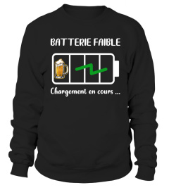 Tee batterie faible humour biere homme