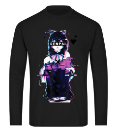 Japanese Anime Cat Girl Shirt - Notice Me Senpai Vaporware