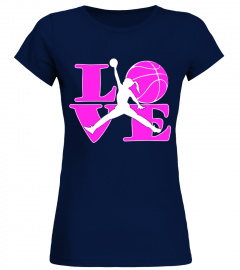 women s slim fit love and basketball T shirt