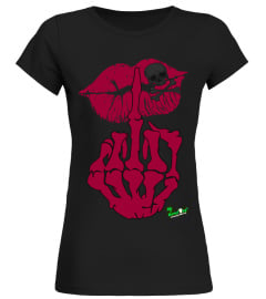 Poison Lips Kissing  Finger Skull Shirt