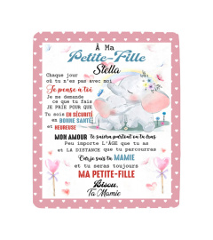 COUVERTURE PERSONNALISÉE À MA FILLE | UNIQUE CADEAU POUR FILLE BLK0005