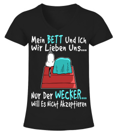 MEIN BETT  UND ICH WIR LIEBEN UNS ... NUR DER WECKER... WILL ES NICHT AKZEPTIEREN -SNOOPY