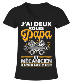 Mécanicien - J'ai Deux Rôles! Papa Et Mécanicien T-Shirt-topaz-enhance-