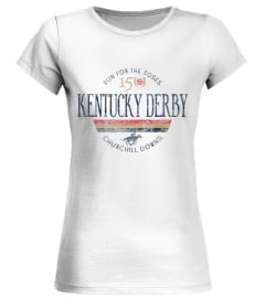 Kentucky Derby 150th Retro Stripe White Officially Licensed T-Shirt