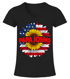 Papa Jonh American Flag Sunflower