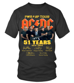 2-SEITEN 51 JAHRE ACDC TOUR POWER UP TOUR 2024 T SHIRT